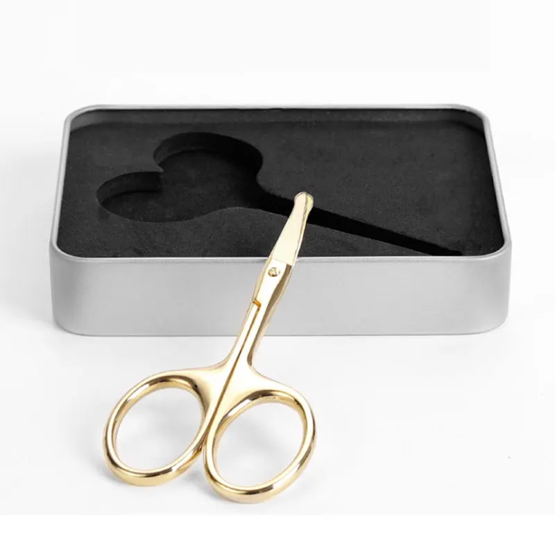 

1-2-2 gold scissor eyebrow cutting scissor, Silver/gold/black