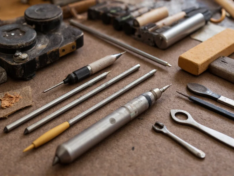 Crafting tools arranged for precision work