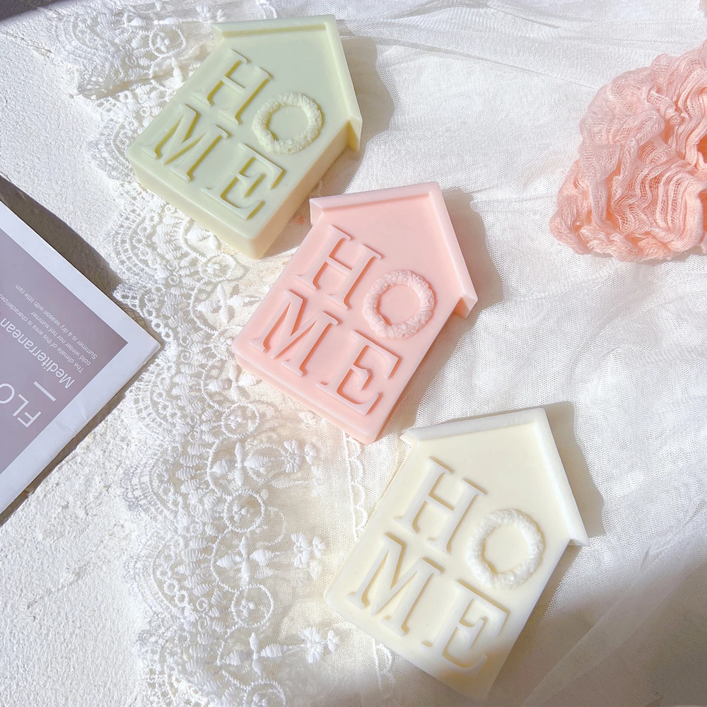 House Shape Silicone Mold Dinner Wax Silicone Candle Mould Christmas Home Decor Christmas Home Letter Candle Molds