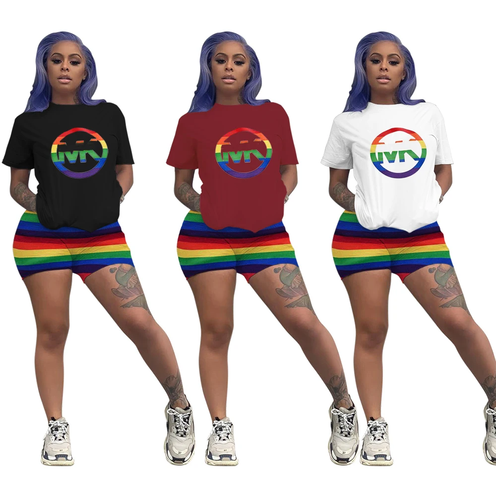 

Fashion Casual Outfits Women Two Piece Short Sleeve Short Sleeve Two Piece Set Shorts Pant Fall Clothing For Women Bike Shorts