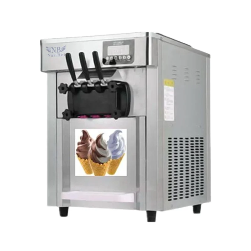 

China supplier tabletop soft ice cream machine price with 3 flavor