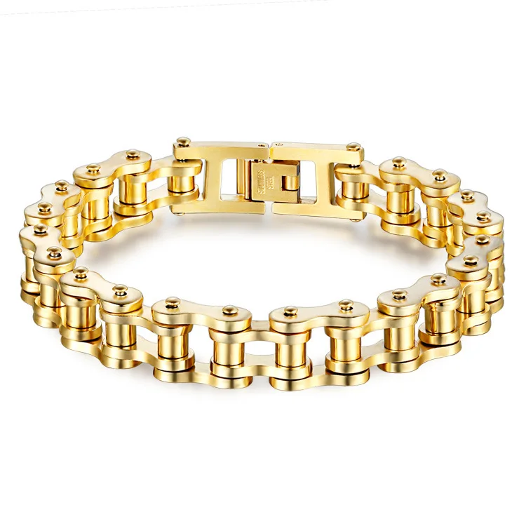 

Gold plating stainless steel customized mens bracelet bangle rock punk bangle, 4 color available