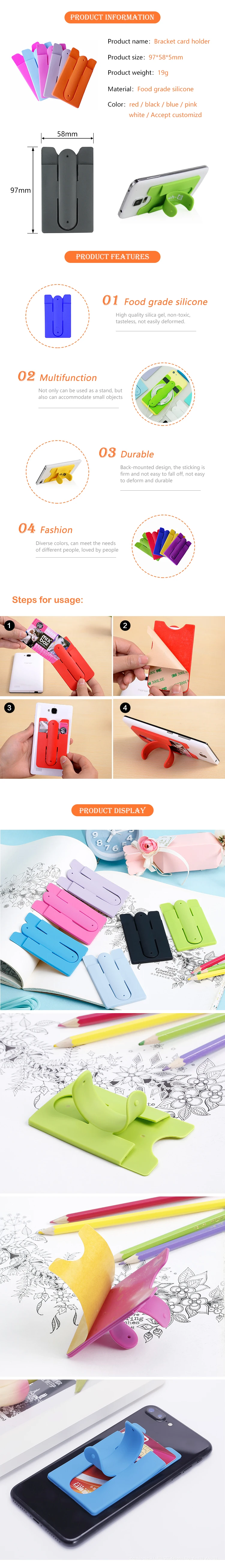 Silicone Multiple Stick On Phone Wallet Mobile Phone Card Holder From Legenday
