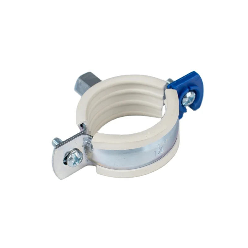 
high quality manufacturer steel pipe clamp with grey/white rubber&blue plastic clip from ODM/OEM manufactory Kingfix in China 