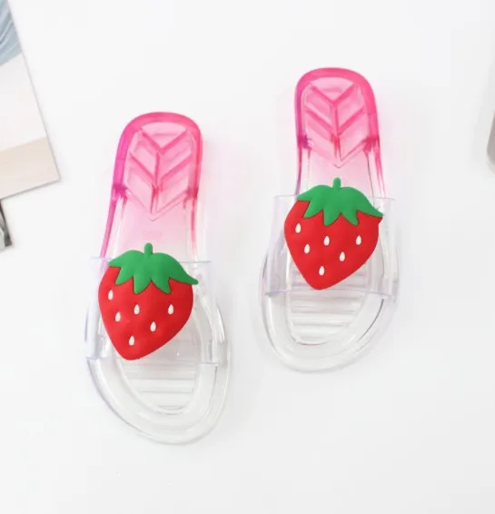 

Summer Fashion Sandal Cute Fruit Crystal Slippers