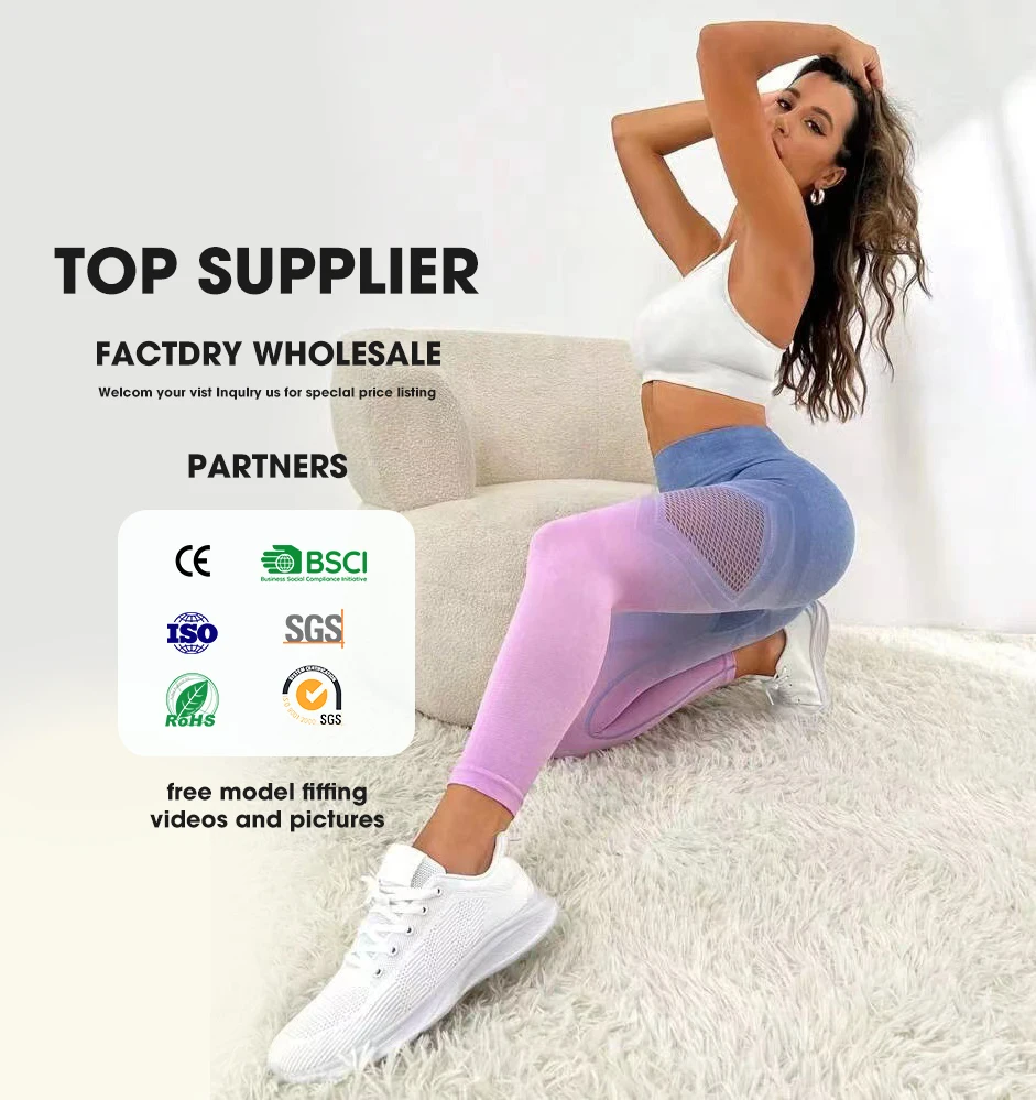 

Gradient Sexy Mesh High Waist leggings Scrunch Butt Yoga Pants Workout Gym Fitness Yoga Leggings For Women