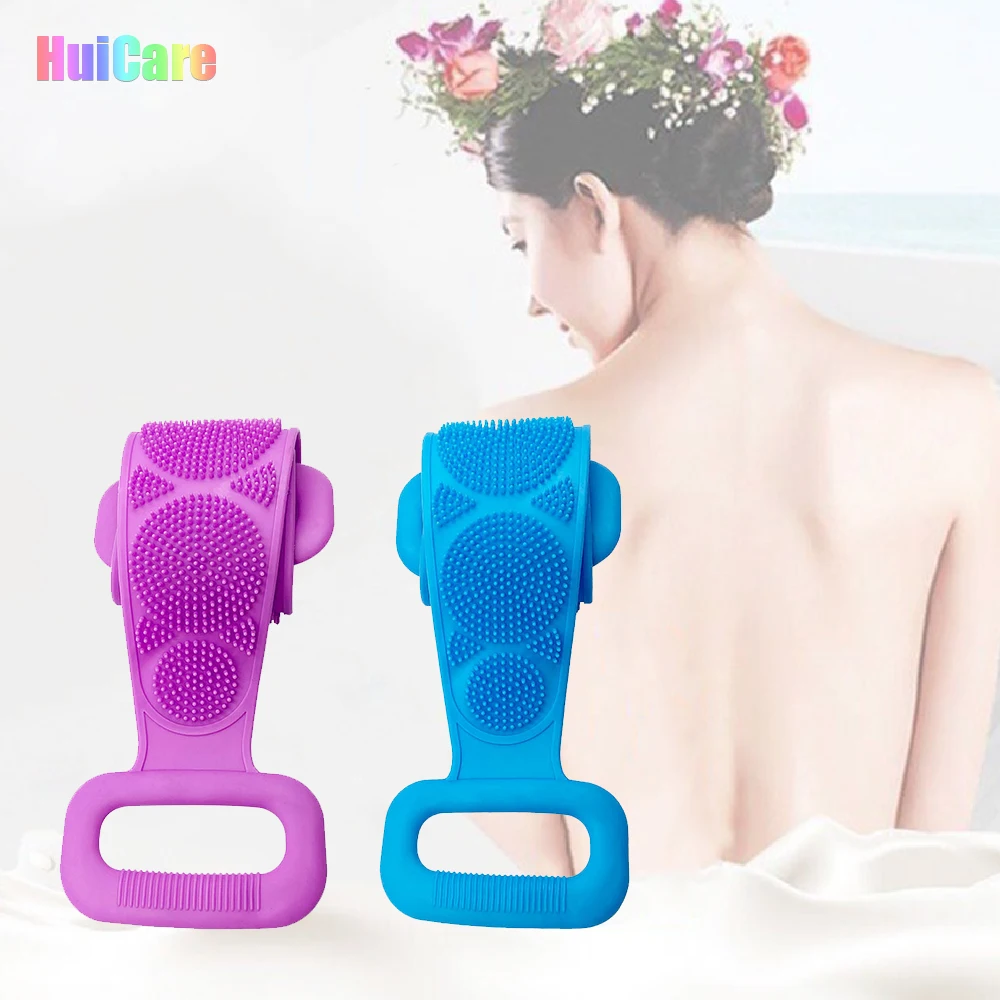 

Skin Exfoliating Belt Scrubbing Strap Washing Back Long Silicone Body Back Scrubber for Shower