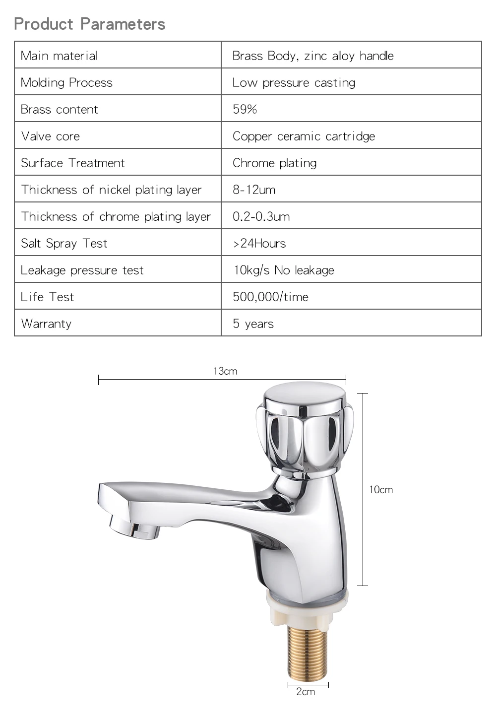 Wholesale Basin Tap Faucet Single Cold Zinc Alloy Water Mixer