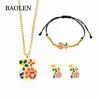 Fashion Animal Pendant gold Necklace Design Stainless Steel Jewelry Set Charm earring Fashion Jewelry