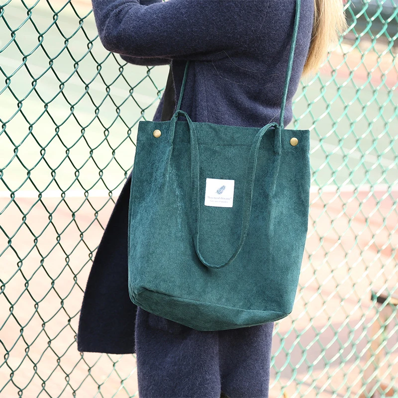 

Fashion Women's Corduroy Canvas Large Capacity Literature And Art Versatile Handbag Women's One Shoulder Leisure Bag