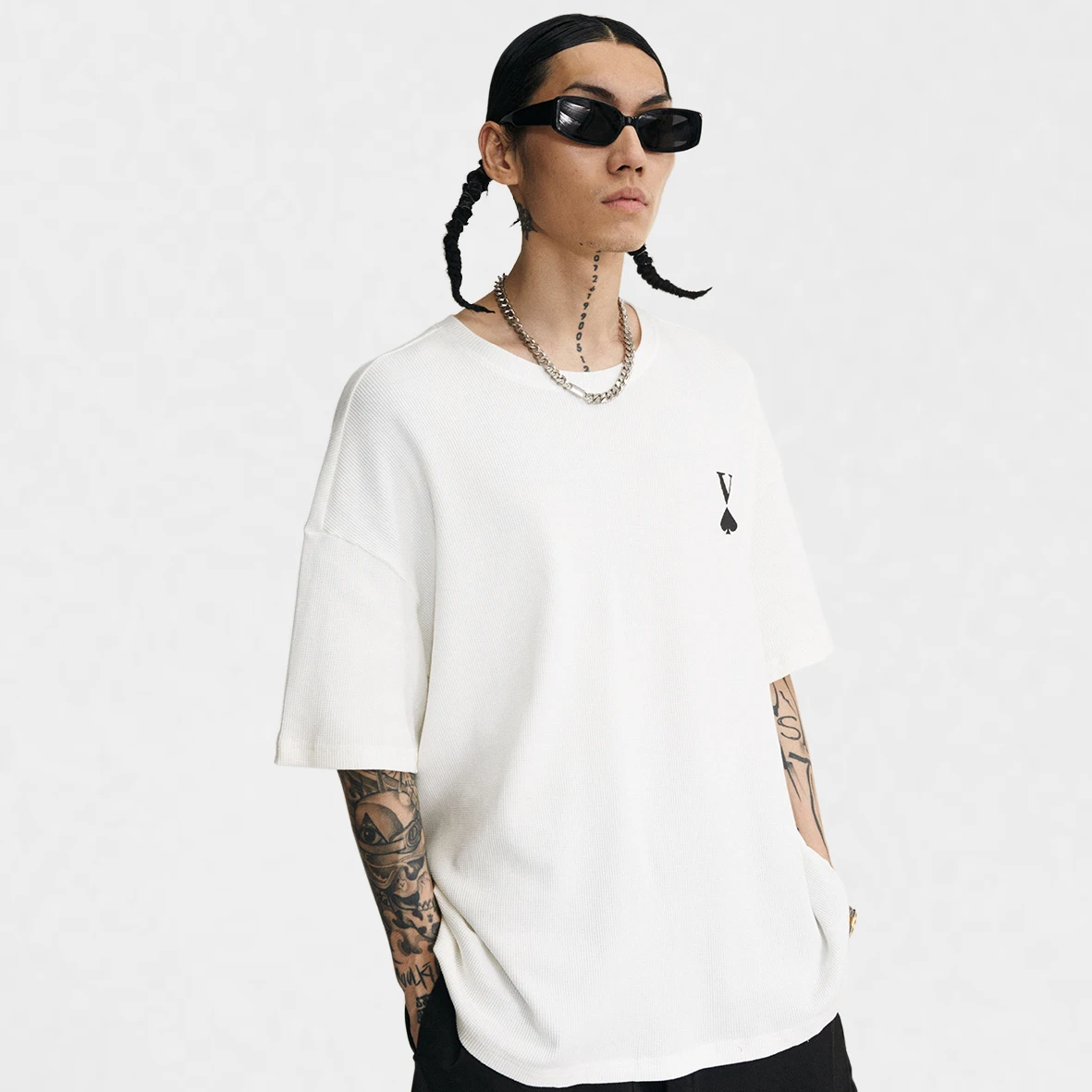 

Best Quality 220G Summer Short Sleeve Waffle Fabric Blank Plain White Men T Shirt Stylish With Four Colors Online Shopping