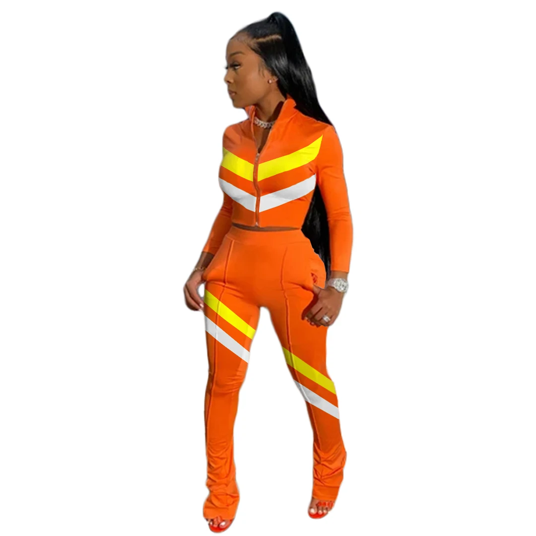 

W010010 autumn Leisure sports suits Autumn and winter new fashion stitching sportswear two sets, Picture
