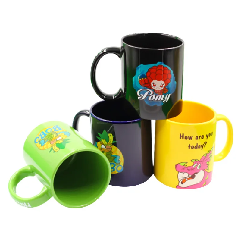 

wholesale 12oz custom logo blank printed portable juice coffee porcelain mugs with spoon and handle