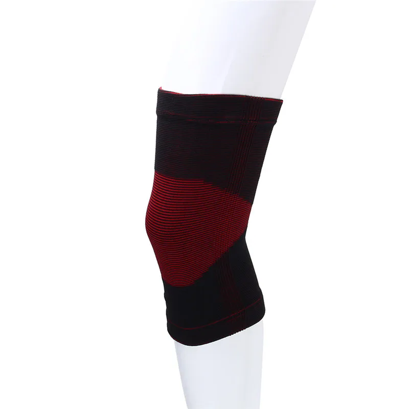 

Elastic Knee Support Brace Compression Sleeves for Running Jogging Sports Joint Pain Relief Arthritis and Injury, Blace+red