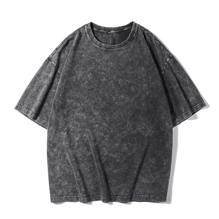 New Products Oversized T-Shirt MenCotton Fabric for T-ShirtsVintage Acid Wash T Shirt Men's Clothes Oversized Tshirt