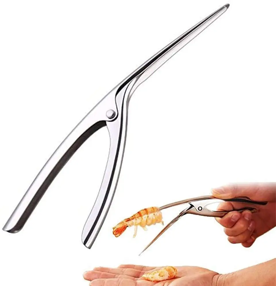 

Seafood Shell Curved Deveiner Tool Premium Stainless steel Shrimp Prawn Peeler