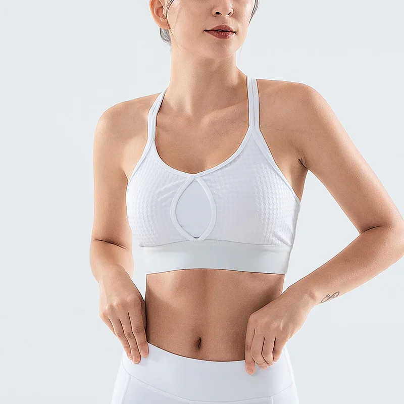 

New factory direct sales yoga bra women's shockproof gathered beautiful back underwear fitness vest