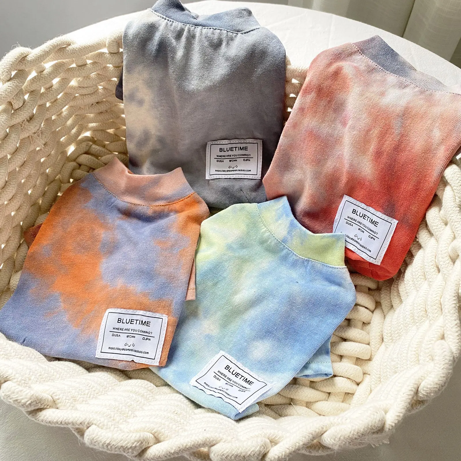 

fashion tie dye washed cotton dog T-shirt