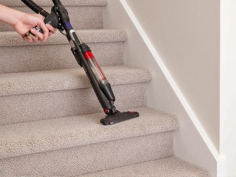 Proper vacuuming technique for stair runners