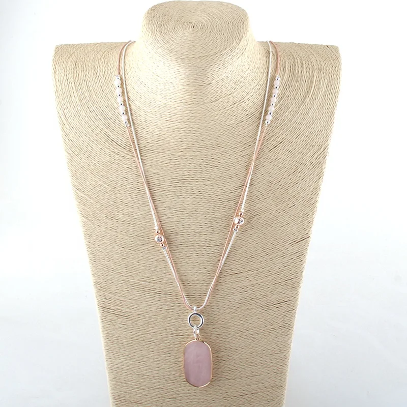 

Women Ethnic jewellery heart Necklace Long Silver Rose gold Chain Glass Necklace Alloy Arrow Pendant Necklace