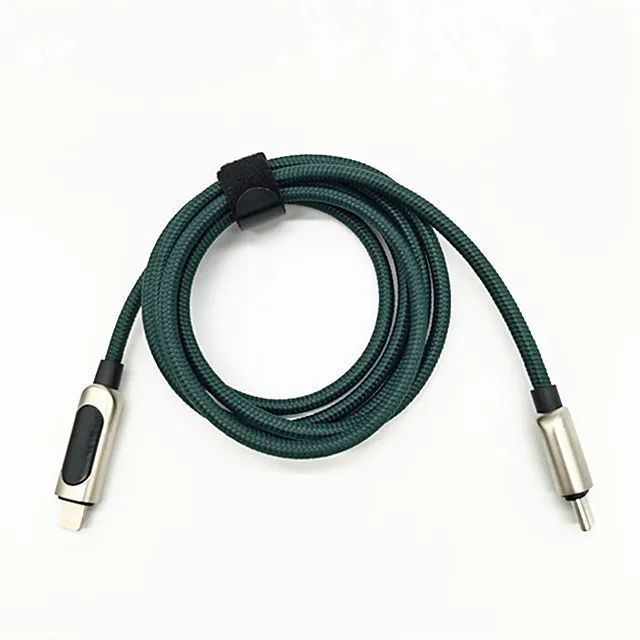 

High Quality Nylon Braided Type C Usb Cable PD Fast Charger Quick Charging for iPhone to Type c, Green oem