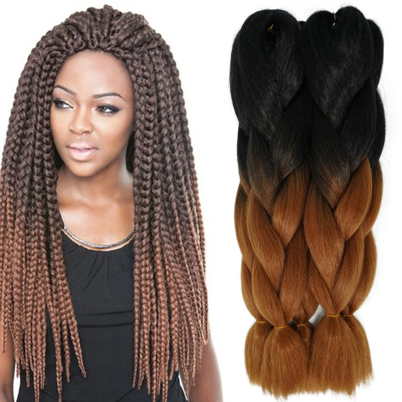 

FREE SHIPPING ombre braiding hair pre stretched ultra soft extension for hot sale ombra braiding hair synthetic