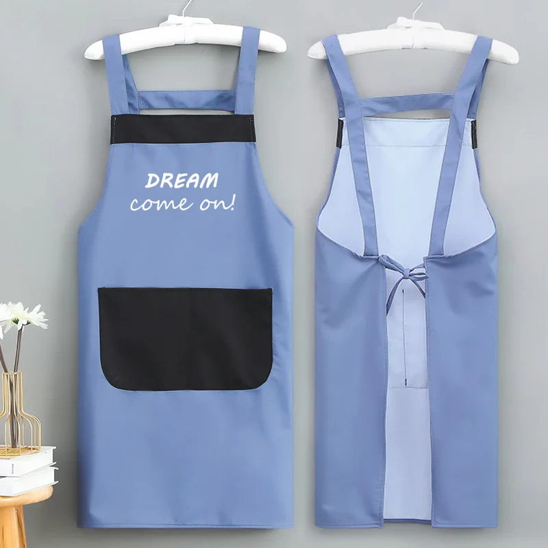 

Wholesale professional kitchen apron custom logo female household waterproof restaurant work apron hot sale