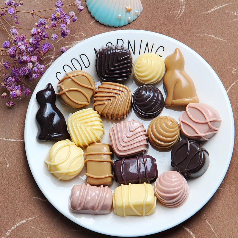 

Free Shipping Sweet Striated Flower Cat Chocolate Diy Resin Accessory Flatback Resin Crafts Decoration Resin Embellishments, Light coffee,coffee,pink,yellow