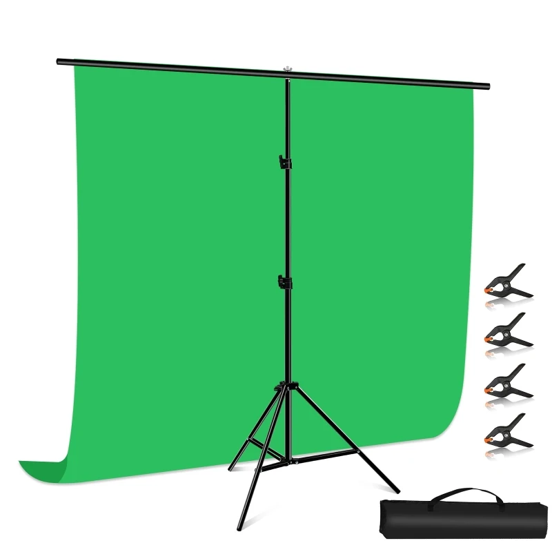 

T-Shape Photo Photography Background With Backdrop Stand PULUZ 2x2m Camera Green Backdrop Photography Background