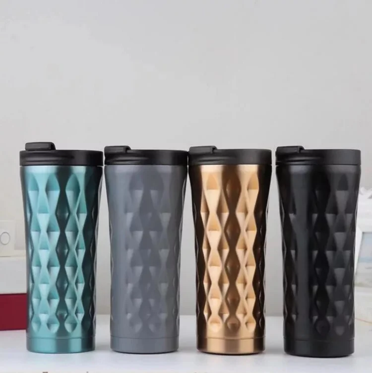 

wholesale Car coffee cup diamond-shaped vacuum stainless steel insulated mug