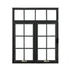San Diego 48 x 48 and 36 x 36 casement window black oak wooden frame hand crank open windows