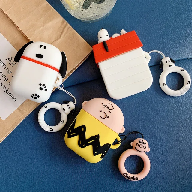 

3D Cute Cartoon Snoopy House Charlie Family Cover For Apple AirPod Case