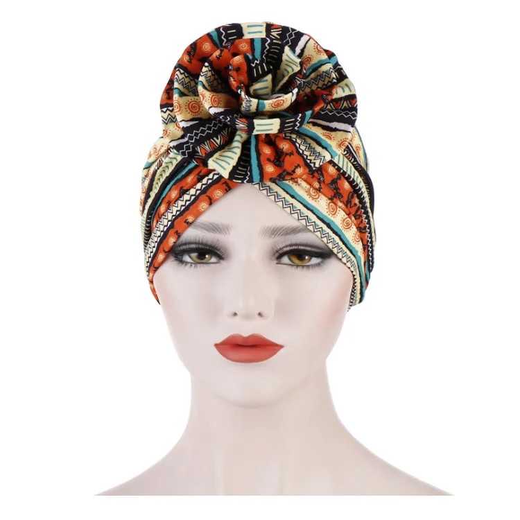 波西米亚妇女花颜色头巾帽子花布妇女的头巾帽子穆斯林头巾帽子