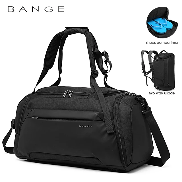 

2020 college trendy wholesale waterproof custom men fashionable designer luggage backpack duffle crossbody travel handbag, Black and grey or any color you want