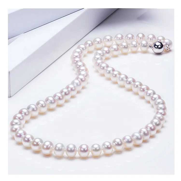 

zhuji 3A high quality classical style round shape natural loose pearl 3mm-8mm white/pink/purple freshwater pearl necklace