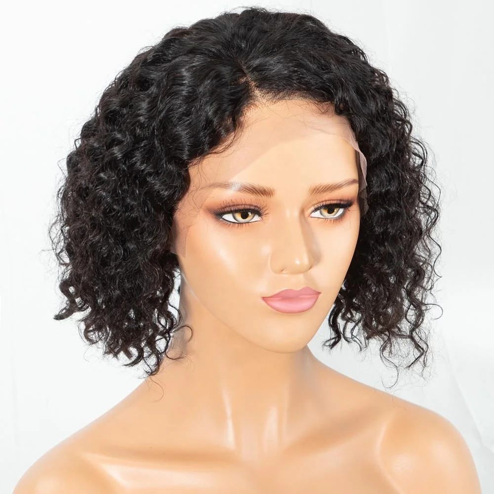

Neflyon cuticle aligned curly bob lace front wig short afro curly lace human hair wigs curly bob wigs