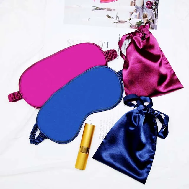 

Wholesale Travel Silk Sleeping Sleep Eye Mask With Drawstring Pouch Bag