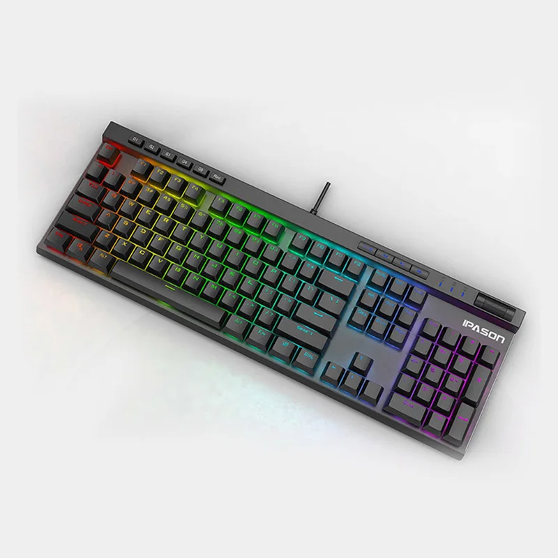 

Ipason German Retro Usb Rgb Gaming Wired Keyboard For Game Lol, Black
