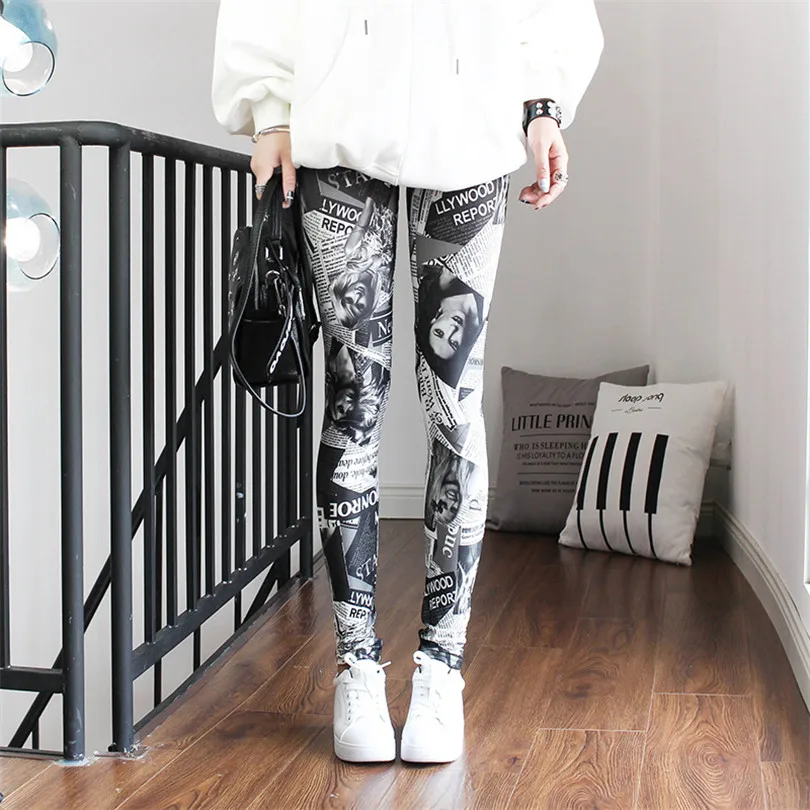 

High Quality 3D Autumn Ethnic Style Soft Print Ladies Asymmetrical Milk Silk Leggings Thin Style Yoga Pencil Pants, Colorful