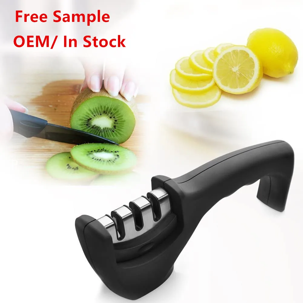 

2019 China kitchen professional manual stainless steel 3 stage knife sharpener