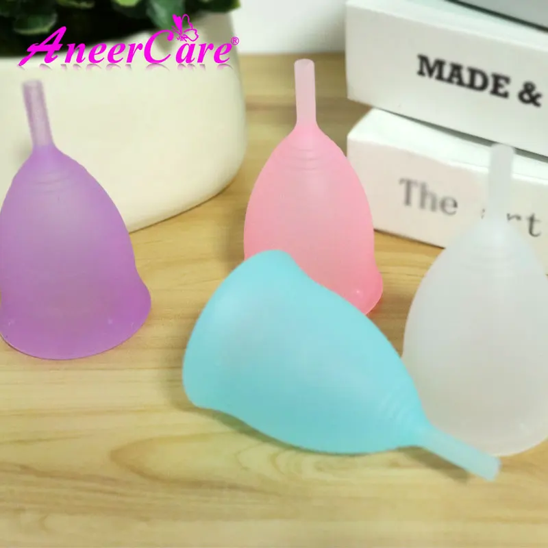 

Custom Colors Girls Reusable Medical Safe Menstrual Cup Collapsible, Purple pink blue white