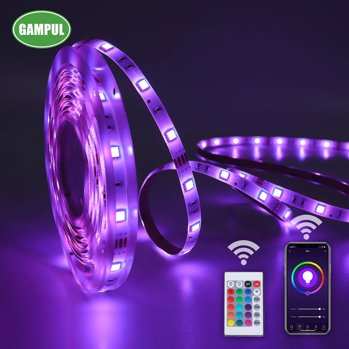 Wireless App RGBW Multi Color changing Neon Light Smart WifI Light Strip for Festival Decorations