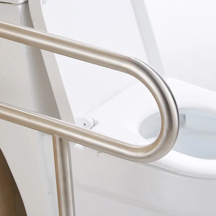 safety-bathroom-grab-bars-7W001-brushed-stainless-U-bend-close-up-satin-finish-grip-zone