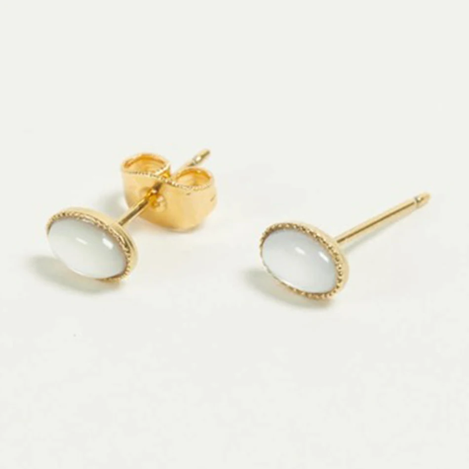 

wholesale gold jewelry 925 sterling silver simple party jewelry 18k gold plated pearl stud earrings