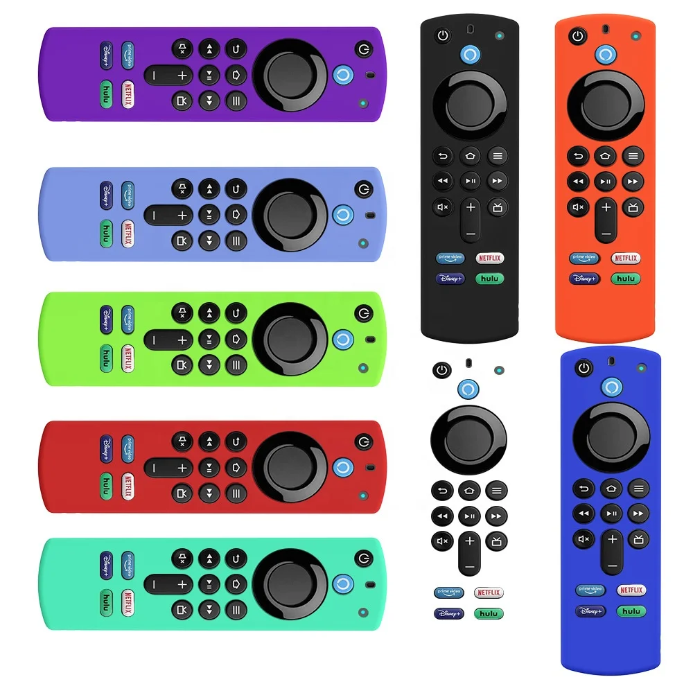 

New Silicone Remote Controller Case Use For 2021 Amazon ALEXA Voice Remote 3rd Gen Remote Control Cover, Black, green, red, blue