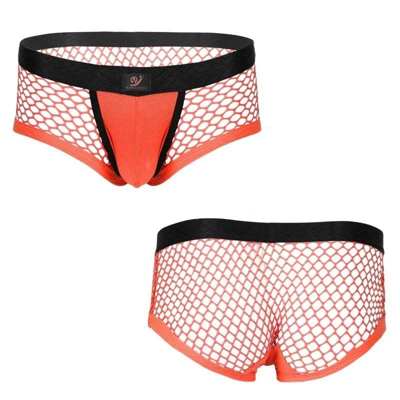 

Mens Sexy Openwork Mesh See Through Breathable Cotton Bikini Briefs Underwear