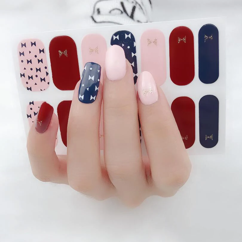 

2020 Full Gel Polish luxury Nails Stickers 100% Real Nail Polish Strips For Nail Decoration, Multiple colour