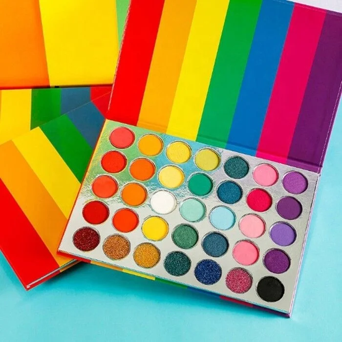 High Quality Pigment Private Label 24 Colors Eyeshadow Palette Pressed Glitter Neon Rainbow Colors Eyeshadow