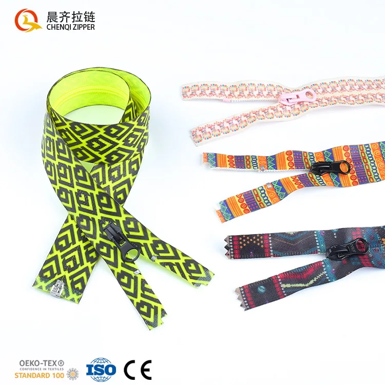 

Manufacturers 5# nylon heat transfer printing four spot retro pattern TPU waterproof zipper opening