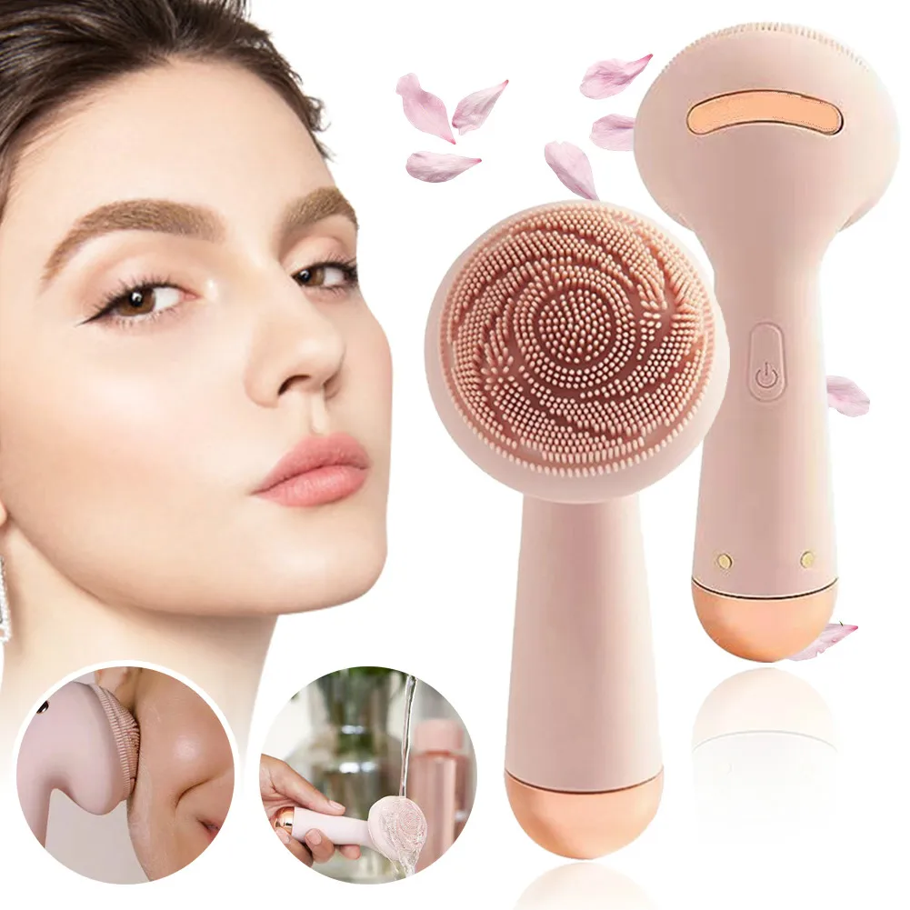 

Waterproof USB Electric Silicone Facial Cleansing Brush Pore Cleaner Sonic Vibration Anti-aging Massage Brush Skin Care Massager